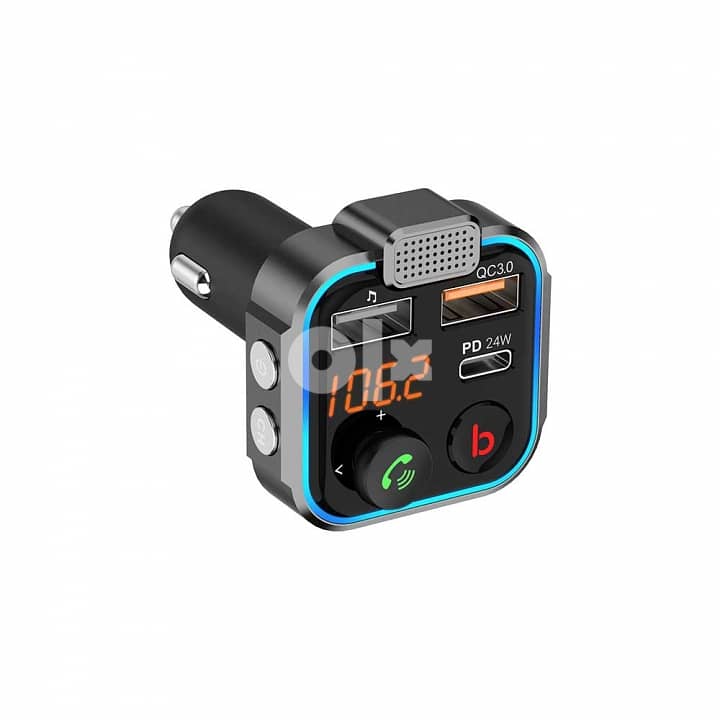 Porodo Smart Car Charger FM Transmitter With 24W PD 2