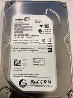 Seagate 500 GB HDD 3.5 for Desktops & DVR 0