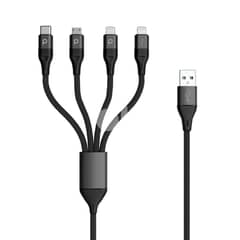 Porodo 4in1 Aluminum Braided Fast Charge Cable (1.2m/4ft) 0