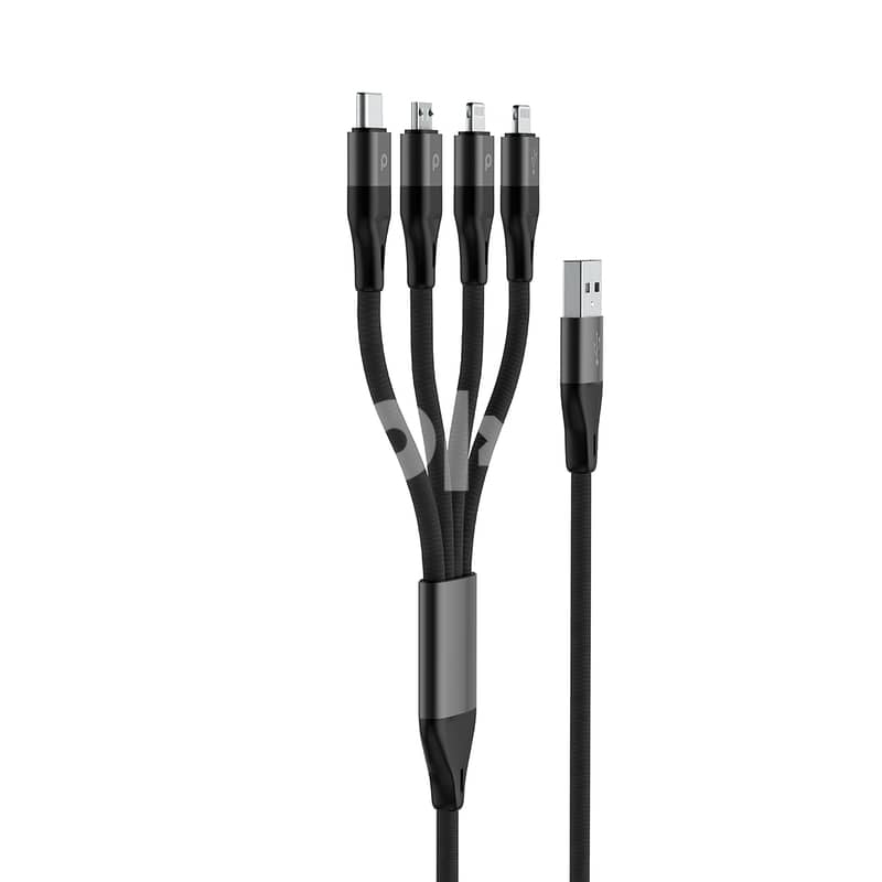 Porodo 4in1 Aluminum Braided Fast Charge Cable (1.2m/4ft) 3