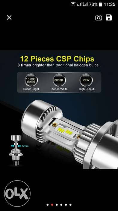 New Led Motorcycle Headlight Bulb BA20D LED 20W Super Bright Hi Lo 3