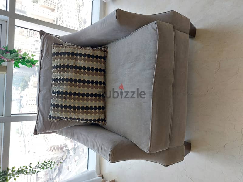 3 + 3 + 1 Branded Grey Sofa set for sale in excellent condition 3