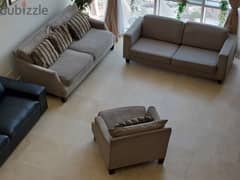 3 + 3 + 1 Branded Grey Sofa set for sale in excellent condition 0