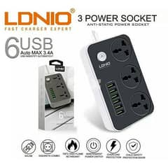 ldnio 3 socket 6 usb fast charging port original power extension