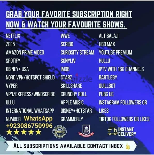 All Subscription Available 0