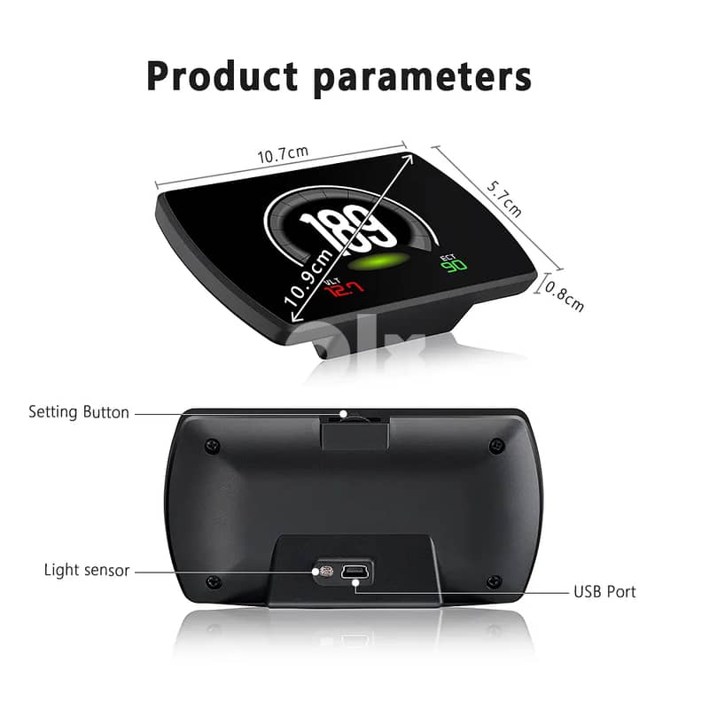 Smart Display 4.3inch Screen P12 Car HUD Head Up Display Security Syst 3