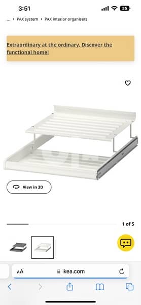 6 Pieces for5KD - IKEA KOMPLEMENT pull out shoe rack for PAX 50x58cm 3