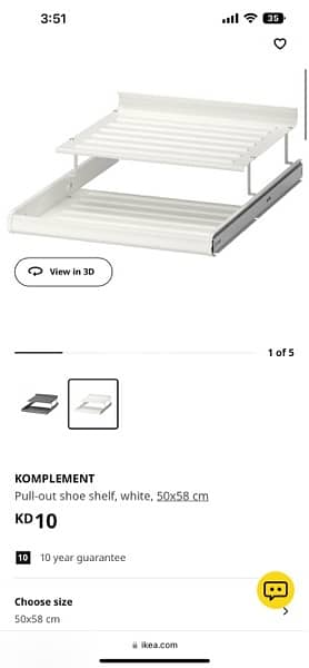 6 Pieces for5KD - IKEA KOMPLEMENT pull out shoe rack for PAX 50x58cm 4