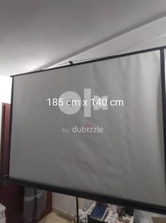 Projector screen with stand 185cm x 140cm