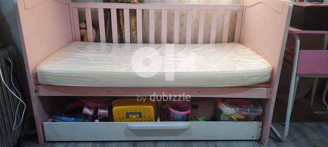 Kid Bed with mattress and storage for sale