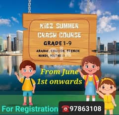 SUMMER CRASH COURSE ONLINE FOR MATHS &FRENCH. . 97863108