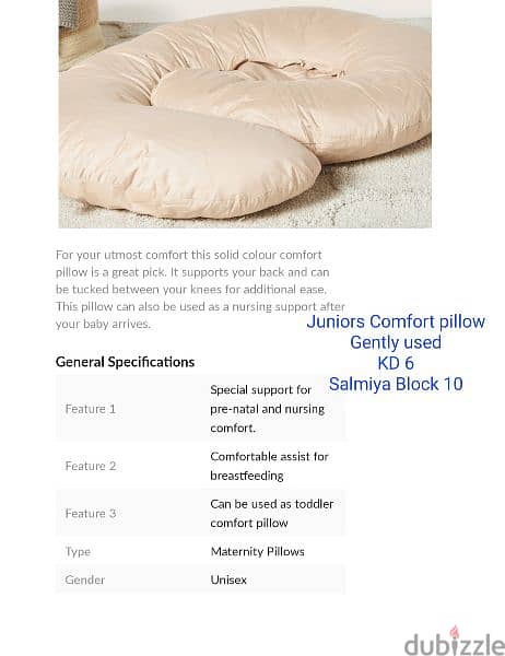 Juniors pillow for pregnant women, breastfeeding support and toddlers 0