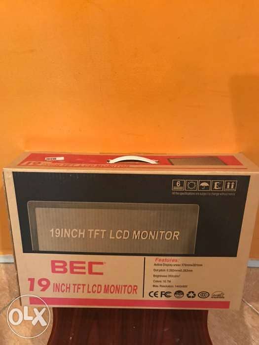 BEC 19 inch TFT LCD monitor light used 0