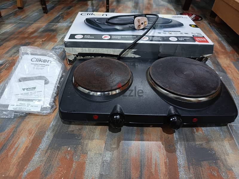Need to sell 2months used click2on double hot plate 1