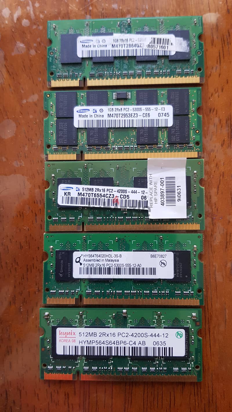 DDR2/PC2 4200s 5300s 1GB 512MB Laptop RAM 0