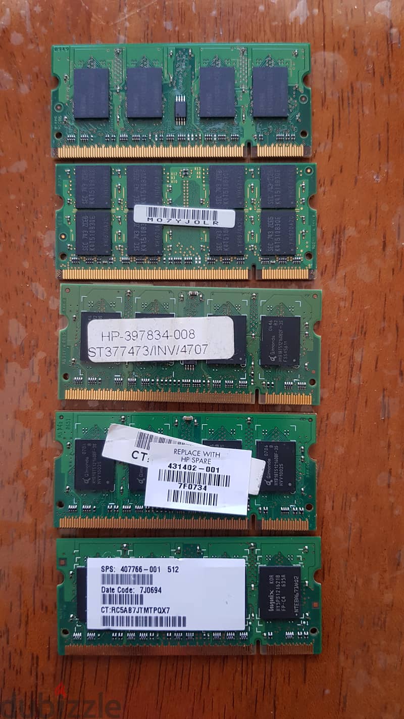 DDR2/PC2 4200s 5300s 1GB 512MB Laptop RAM 1