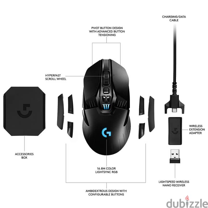 Logitech G903 Lightspeed Wireless Gaming Mouse - Hero 25K Sensor 3