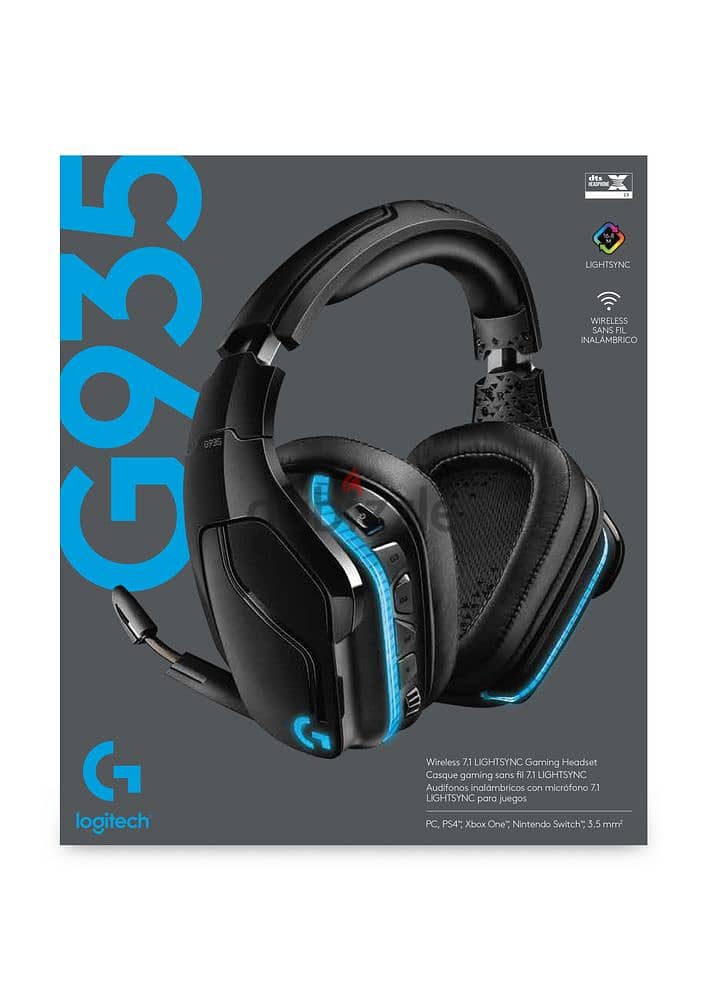 Logitech G935 Wireless Gaming Headset. 7.1 Surround Sound - LightSync 4