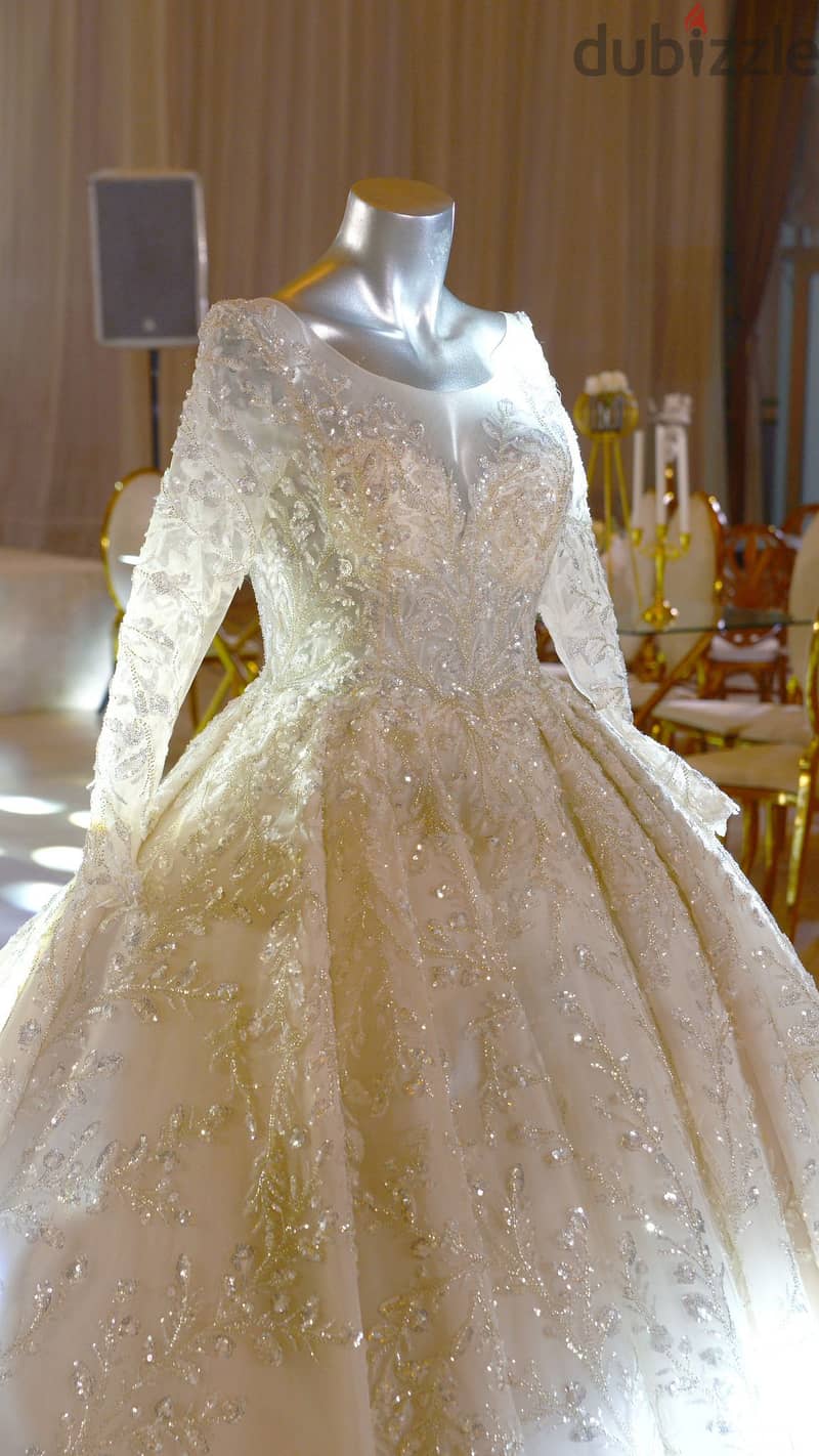 Elegant Princess Wedding Dress With Beading Lace Fabric 0