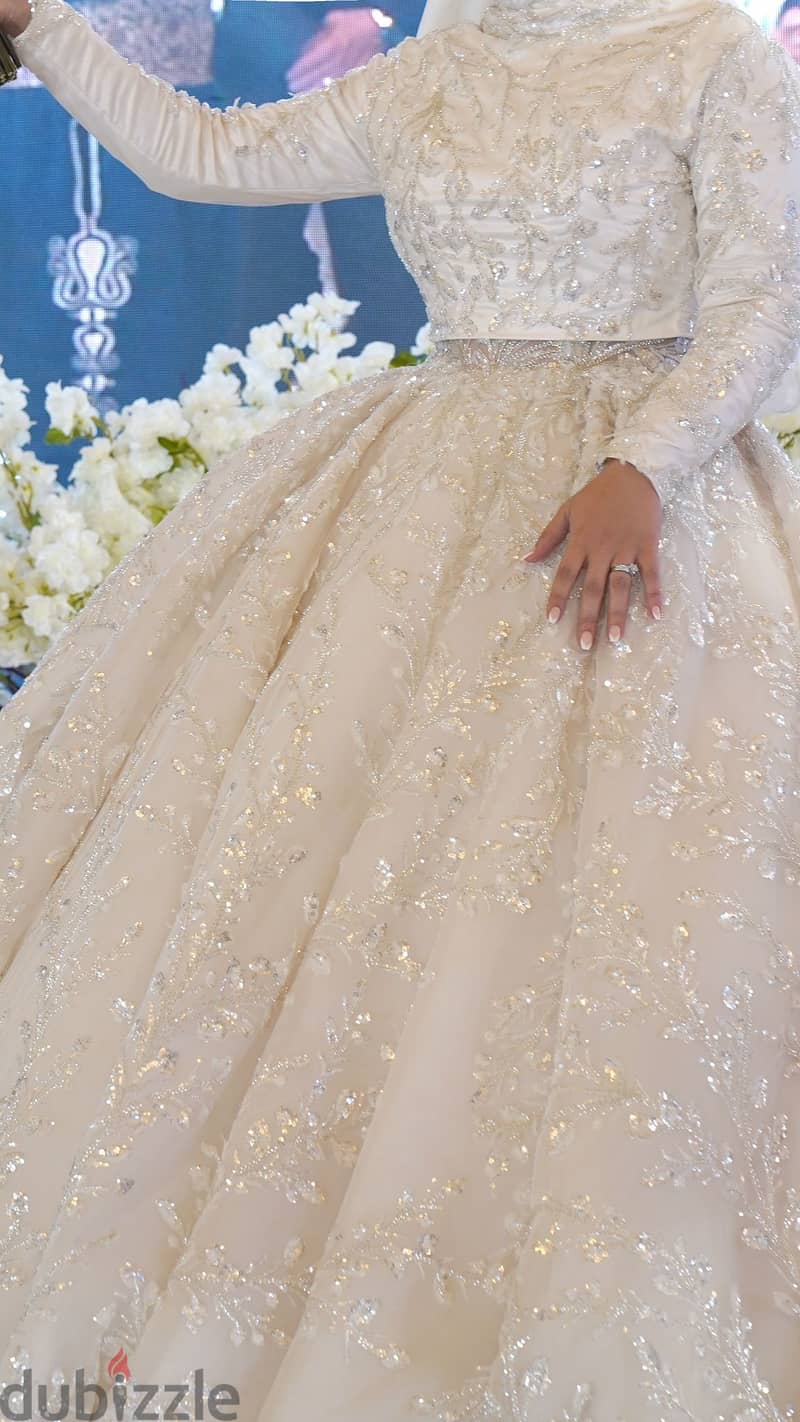 Elegant Princess Wedding Dress With Beading Lace Fabric 1