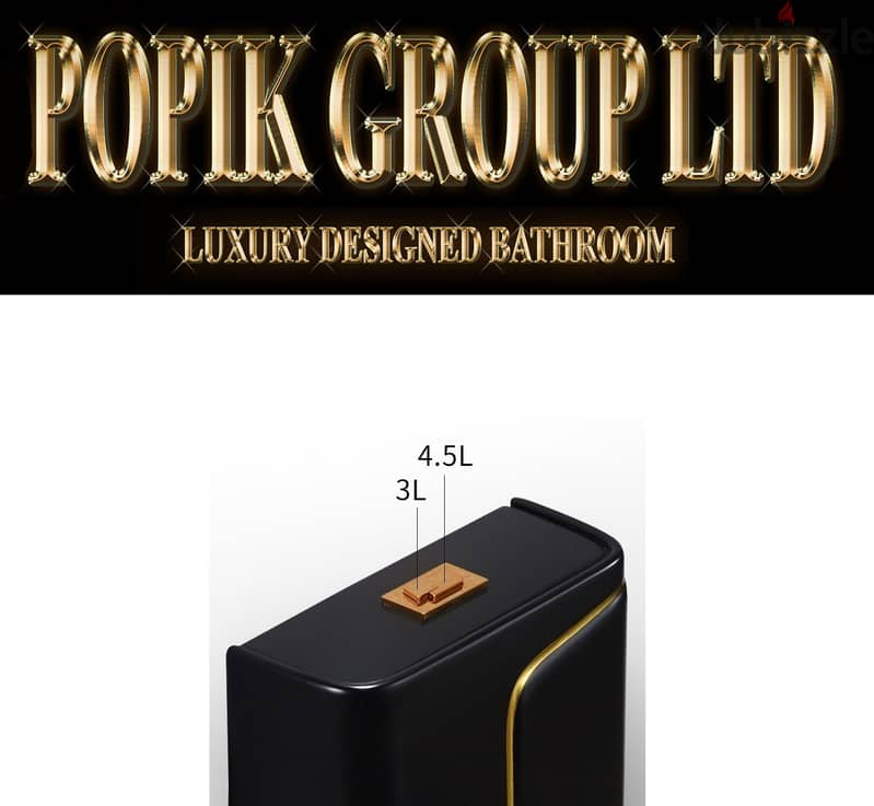 Luxury black wc toilet design model with gold line by POPIKGROUP 8