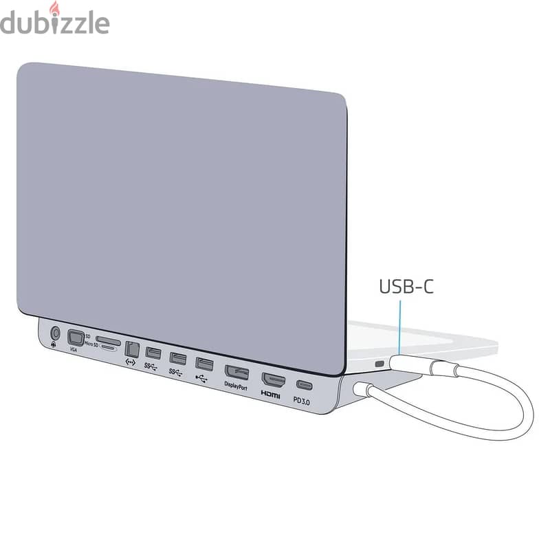 Powerology 11in1 Multi-Display USB-C Hub & Laptop Stand 1