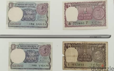 very old original 1 rupee notes