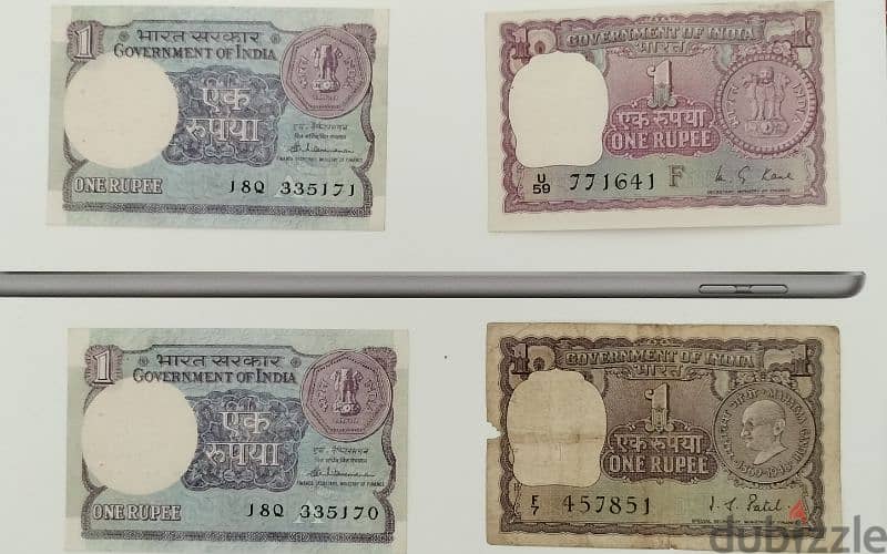 very old original 1 rupee notes 0