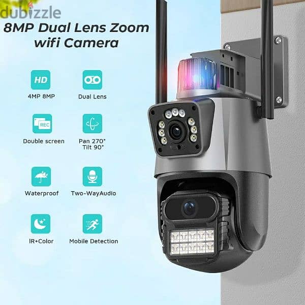 4k video security camera with 8MP dual lens 24/7 security 2
