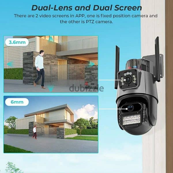 4k video security camera with 8MP dual lens 24/7 security 7