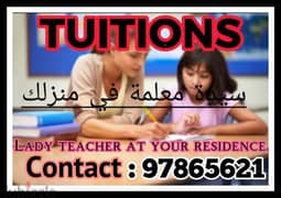 TUITIONS BY QUALIFIED  LADY TEACHER 97865621