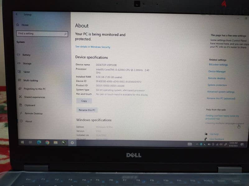 DELL LATITUDE 7470 ( 14 INCH LAPTOP, CORE i5-6200U , 2.4GHZ, 8 GB RAM 9