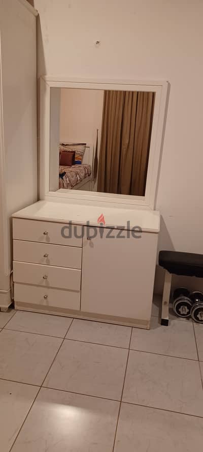 Single/double bed/storage , cupboard,  dresser with 2 end tables