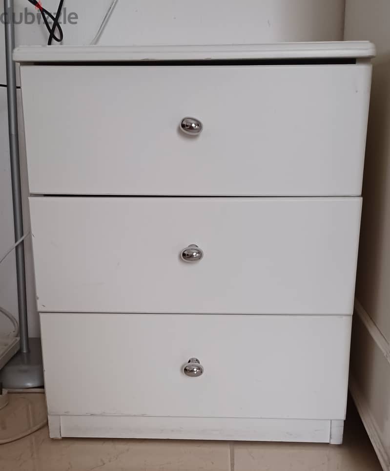 Single/double bed/storage , cupboard,  dresser with 2 end tables 1