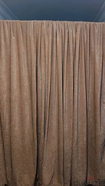 Beige Plain Curtain For living room (New)