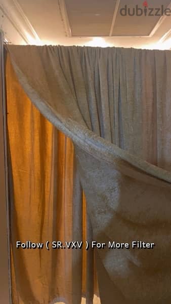 Beige Plain Curtain For living room (New) 2