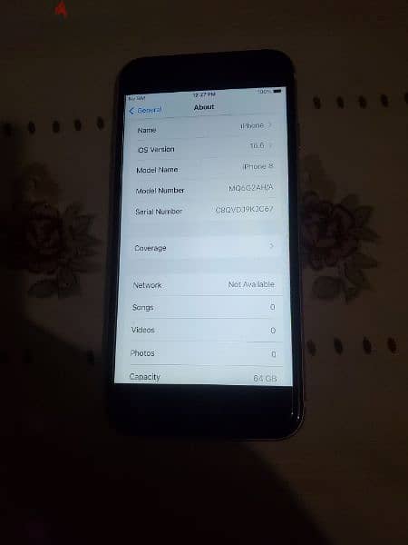 ايفون ٨ اصلي ٦٤ جيجا وبطارية ١٠٠ جديده والبصمه شغاله 0