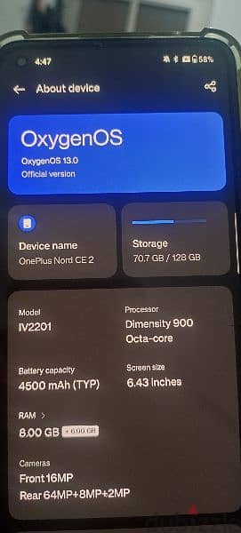 oneplus nord 8.128