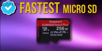 Kingston Canvas React Plus Micro sd card UHS-II 256GB Drone GoPro 8k