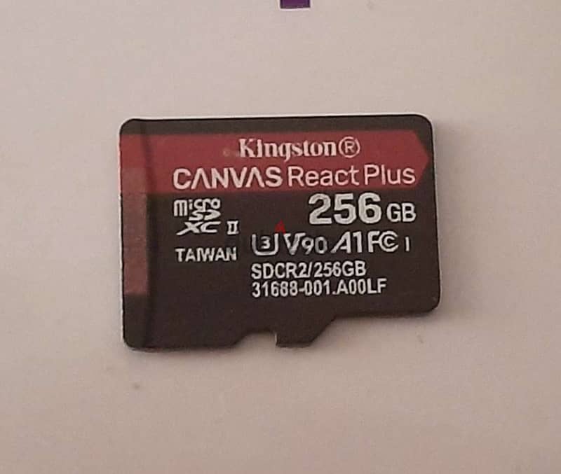 Kingston Canvas React Plus Micro sd card UHS-II 256GB Drone GoPro 8k 2