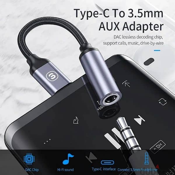 Essager USB Type C 3.5 Jack Earphone Adapter USB C to 3.5mm Headphones 1