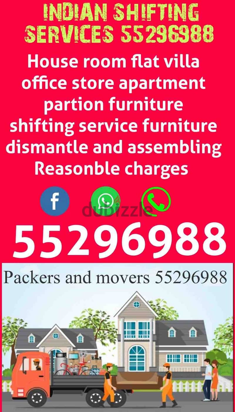 Indian shifting services 55296988, packers and movers inKuwai 55296988 0