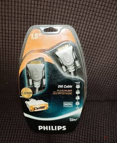 Unopened 1.5 M Philips DVI cable with gold plated connectors 0