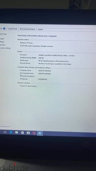 HP laptop core i 5 8 GB Ram HDD 620 8
