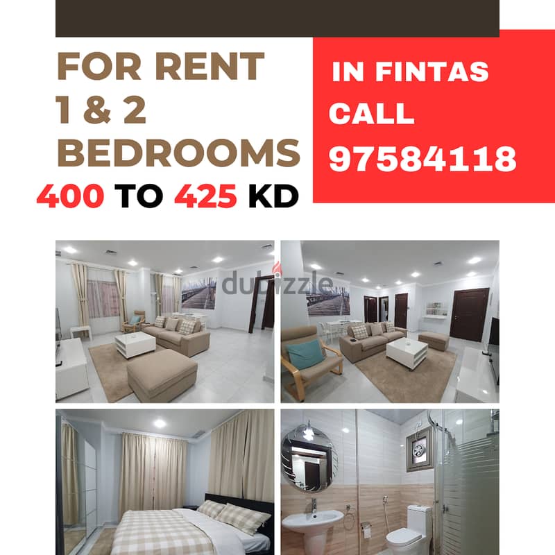 luxury spacious 1 & 2  bedrooms  furnished in fintas 9