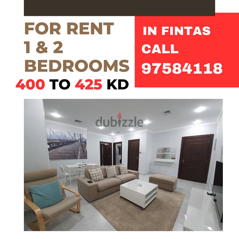 luxury spacious 1 & 2  bedrooms  furnished in fintas 1