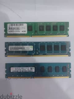 RAM DDR3 4GB -3 Pieces