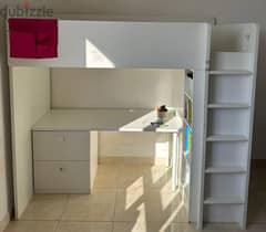Loft bed frame with desk and storage IKEA