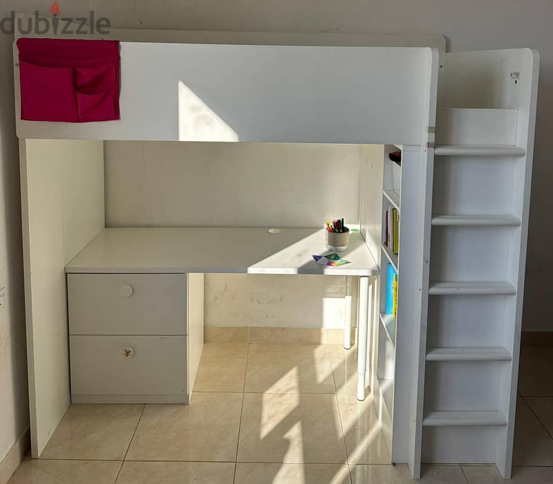 Loft bed frame with desk and storage IKEA 0