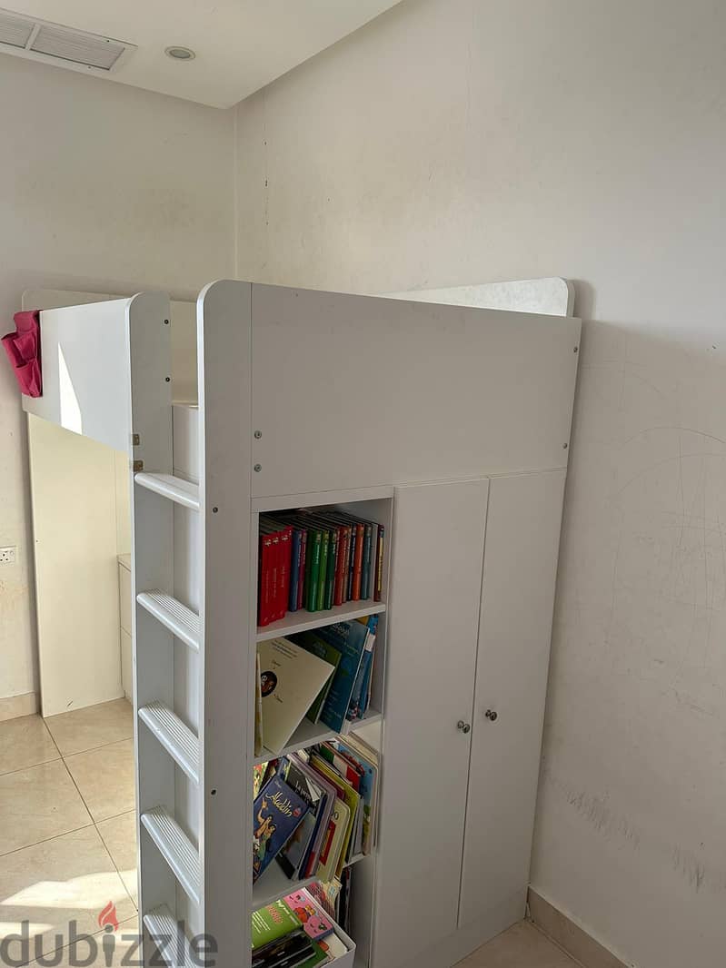 Loft bed frame with desk and storage IKEA 2